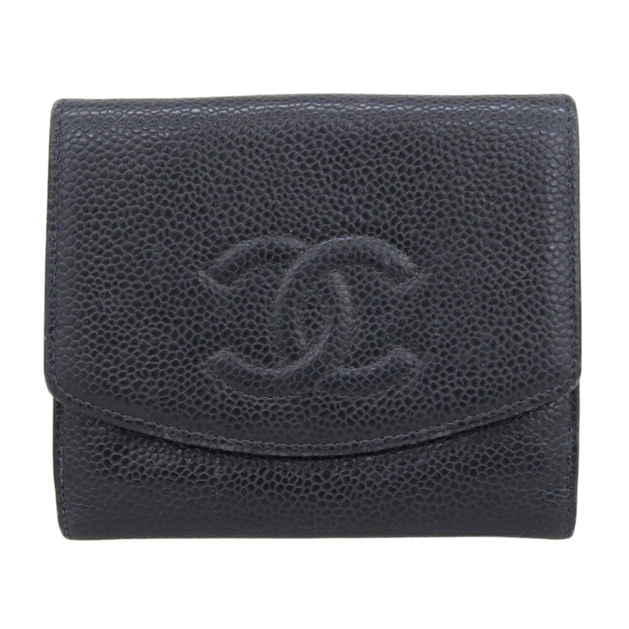 Chanel Coco Mark Bi-Fold Wallet A13496 (Serial Number 6) - Caviar Leather, Black
